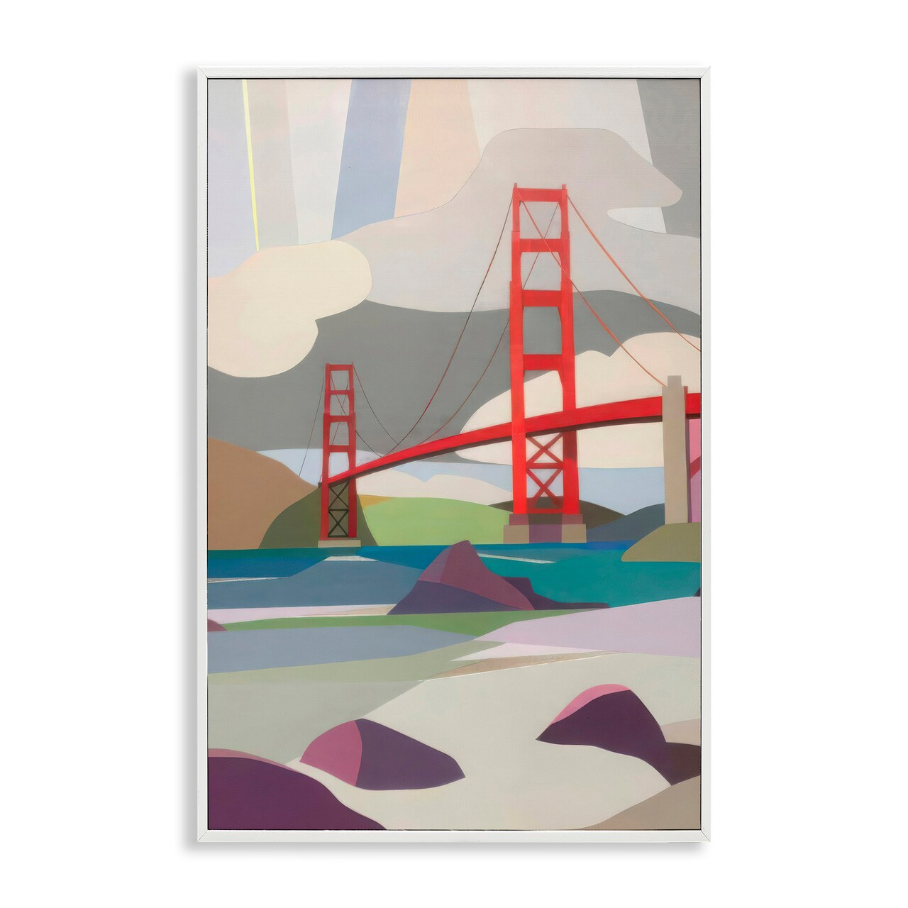 Stupell Industries Golden Gate Bridge Architecture Framed Giclee, design by Melba Browne